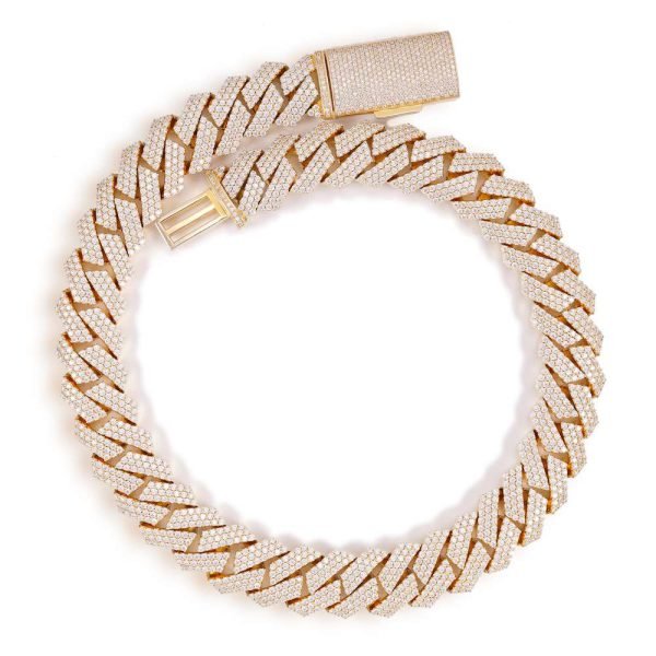 18MM 3-Row Diamond Cuban Chain 14K Solid Gold - Image 4