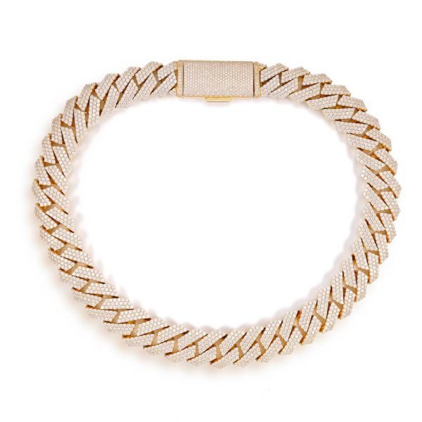18MM 3-Row Diamond Cuban Chain 14K Solid Gold - Image 6