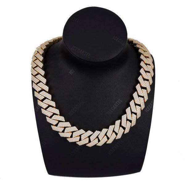 18MM 3-Row Diamond Cuban Chain 14K Solid Gold - Image 3