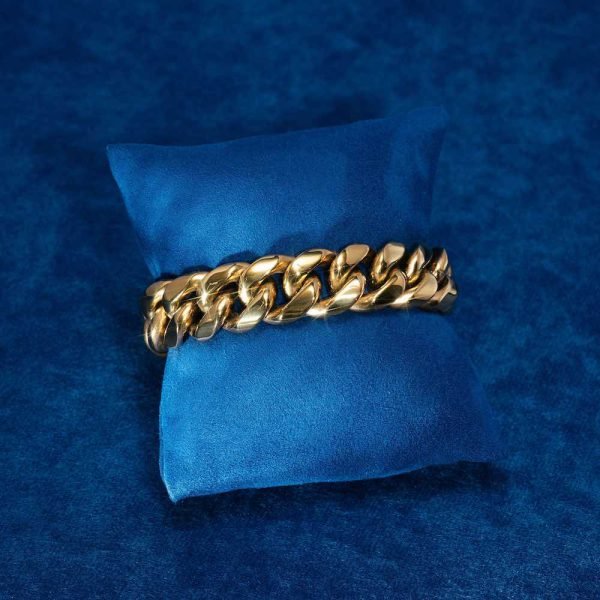 18MM Cuban Link Bracelet 14K Yellow Gold - Image 2