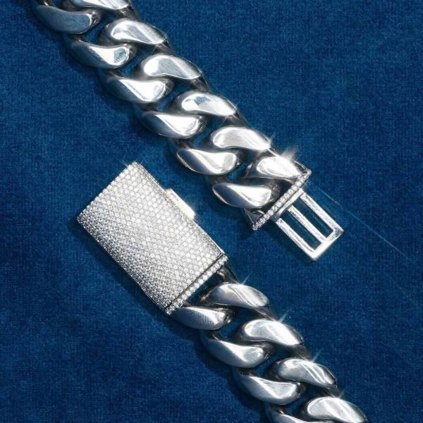 14MM Cuban Link Chain 14K White Gold - Image 6
