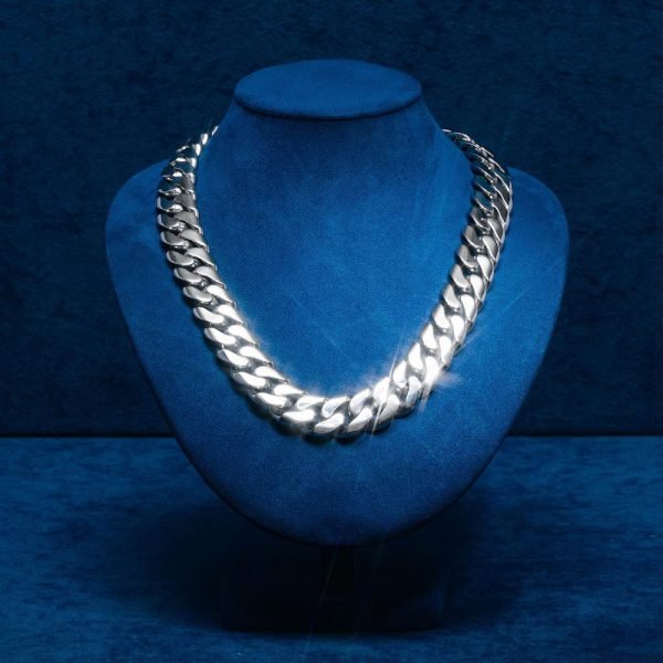 18MM Cuban Link Chain 14K White Gold - Image 2
