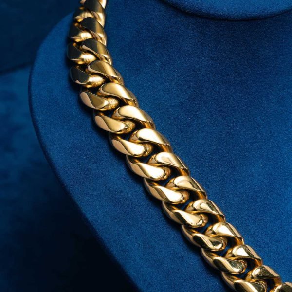 18MM Cuban Link Chain 14K Yellow Gold - Image 4