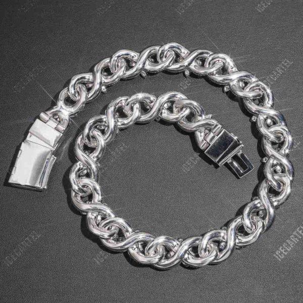 18MM Iced Out Flower Miami Cuban Link Chain 14K Gold - Image 6