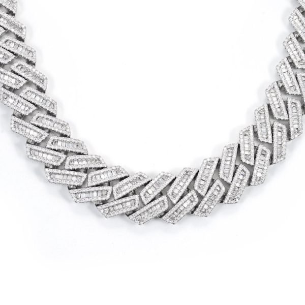 18MM Baguette Moissanite Cuban Link Chain 14K Gold - Image 10
