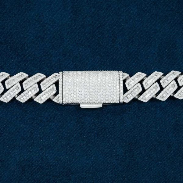 18MM Baguette Moissanite Cuban Link Chain 14K Gold - Image 9