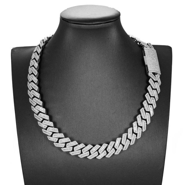 18MM Baguette Moissanite Cuban Link Chain 14K Gold - Image 11
