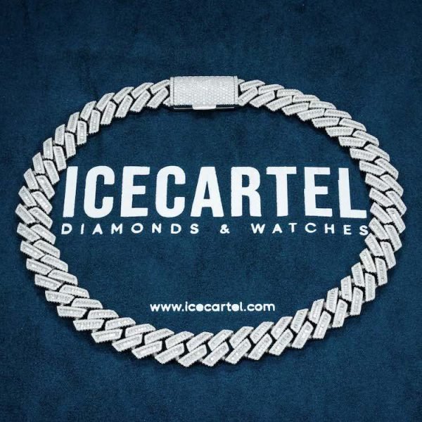 18MM Baguette Moissanite Cuban Link Chain 14K Gold - Image 2