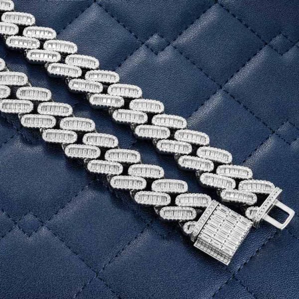 18MM Baguette Moissanite Miami Cuban Link Chain 14K Gold - Image 6