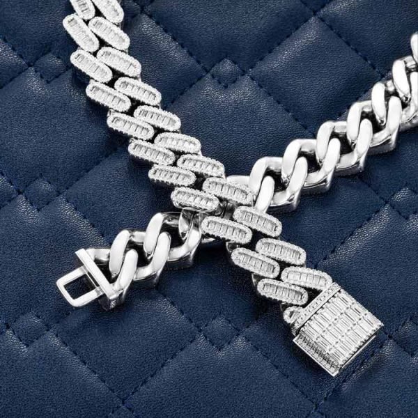 18MM Baguette Moissanite Miami Cuban Link Chain 14K Gold - Image 7