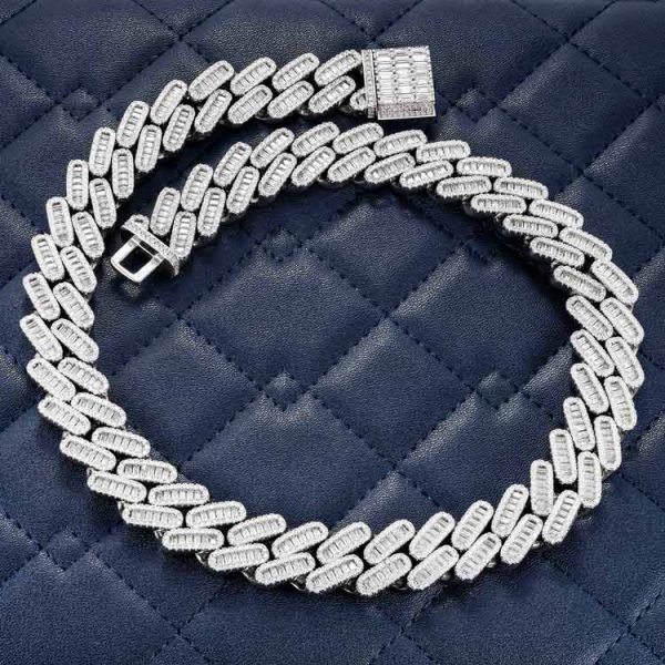 18MM Baguette Moissanite Miami Cuban Link Chain 14K Gold - Image 4