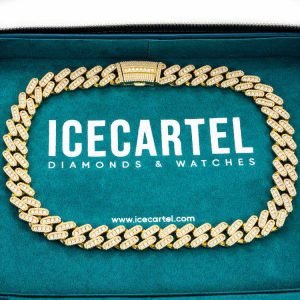 18MM Moissanite Miami Cuban Link Chain 14K Gold