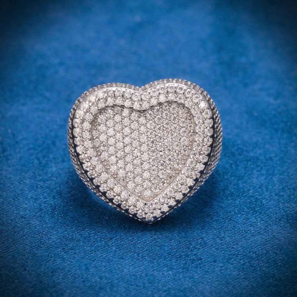 2-layer Moissanite Heart Ring 14K Gold - Image 2