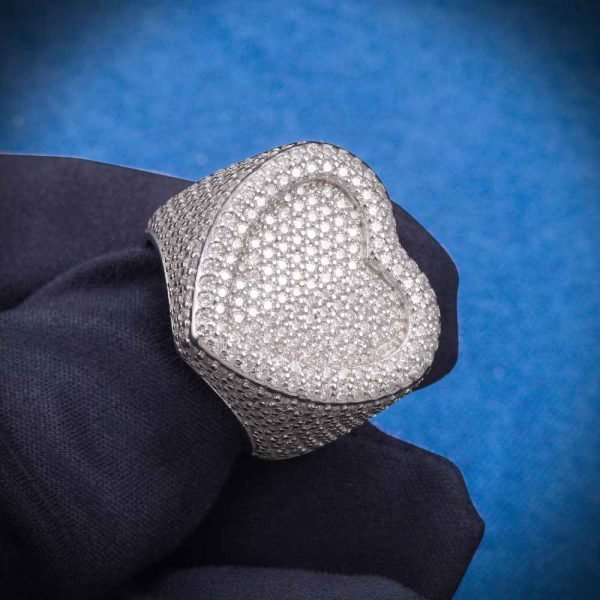 2-layer Moissanite Heart Ring 14K Gold - Image 4