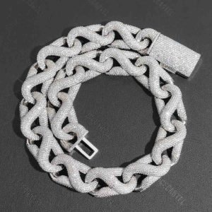 20MM Iced Out Paper Clip Infinity Chain 14K Gold