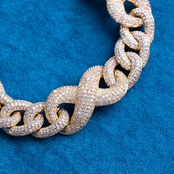 20MM Moissanite Infinity Link Bracelet 14K Gold - Image 10