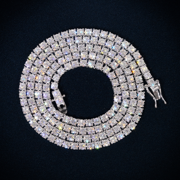 2MM Moissanite Tennis Chain 14K Gold - Image 3