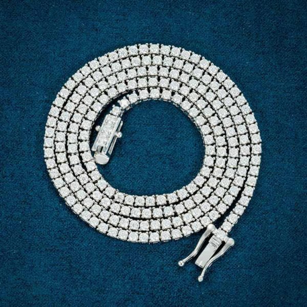 2MM Moissanite Tennis Chain 14K Gold - Image 12