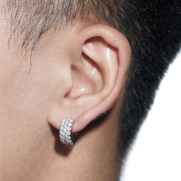 3-Row Drop Moissanite Earrings 14K Gold - Image 3