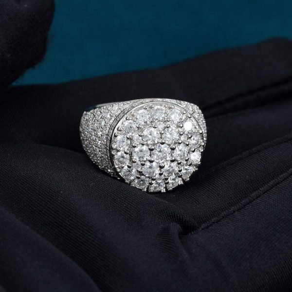 Moissanite Prong Dome Ring 14k - Image 4
