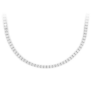 3MM Diamond Tennis Chain 14K Solid White Gold
