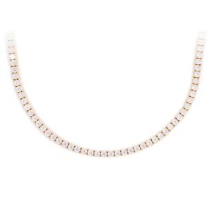3MM Diamond Tennis Chain 14K Solid Yellow Gold