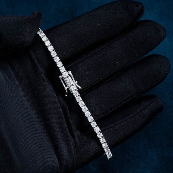3MM Moissanite Tennis Bracelet 14K Gold - Image 4