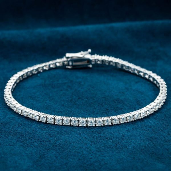 3MM Moissanite Tennis Bracelet 14K Gold - Image 2