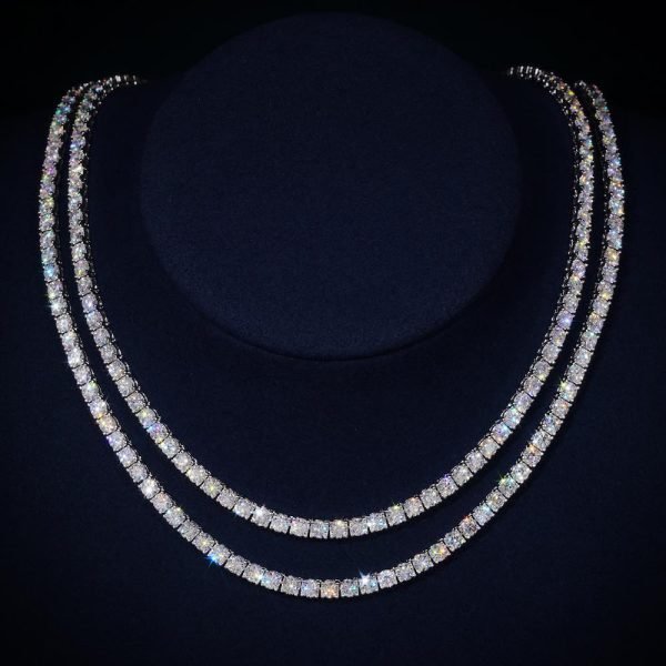 3MM Moissanite Tennis Chain 14K Gold - Image 6