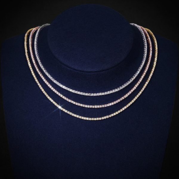 3MM Moissanite Tennis Chain 14K Gold - Image 7