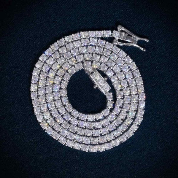 3MM Moissanite Tennis Chain 14K Gold - Image 5