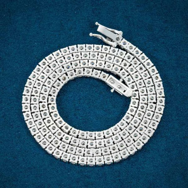 3MM Moissanite Tennis Chain 14K Gold - Image 14