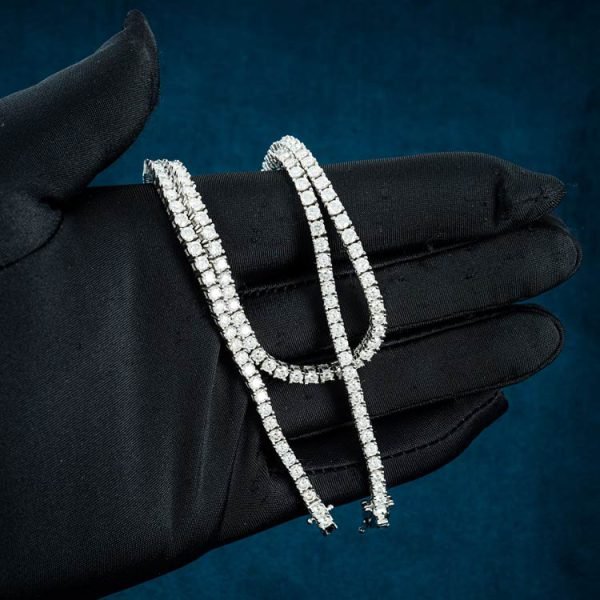 3MM Moissanite Tennis Chain 14K Gold - Image 11