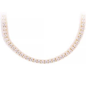 4MM Diamond Tennis Chain 14K Solid Yellow Gold