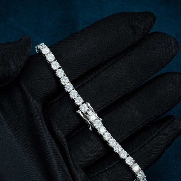 4MM Moissanite Tennis Bracelet 14K Gold - Image 7