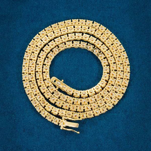 4MM Moissanite Tennis Chain 14K Gold - Image 12