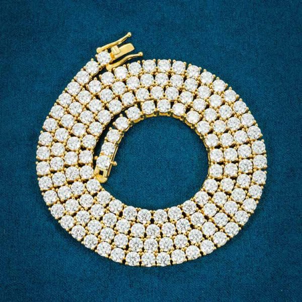 4MM Moissanite Tennis Chain 14K Gold - Image 10