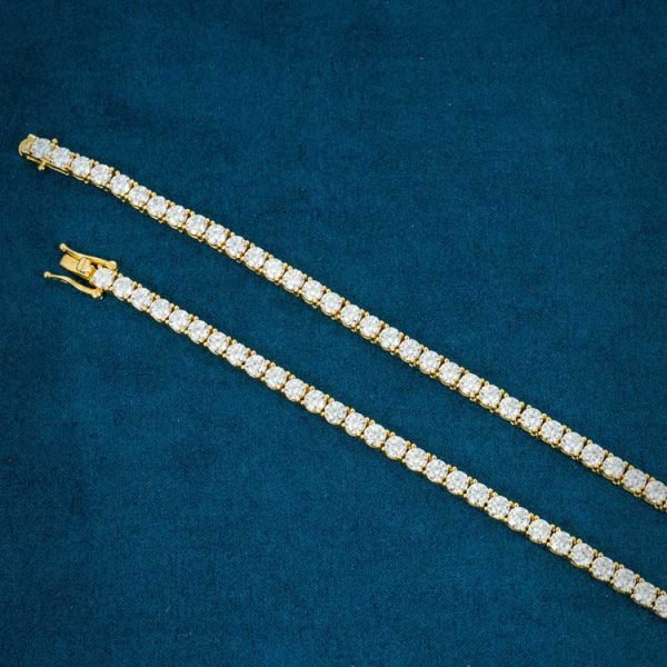 4MM Moissanite Tennis Chain 14K Gold - Image 14