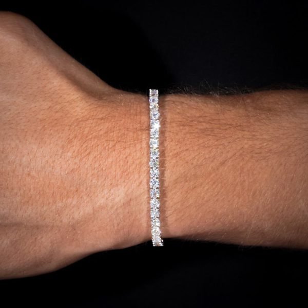 4MM Moissanite Tennis Bracelet 14K Gold - Image 4