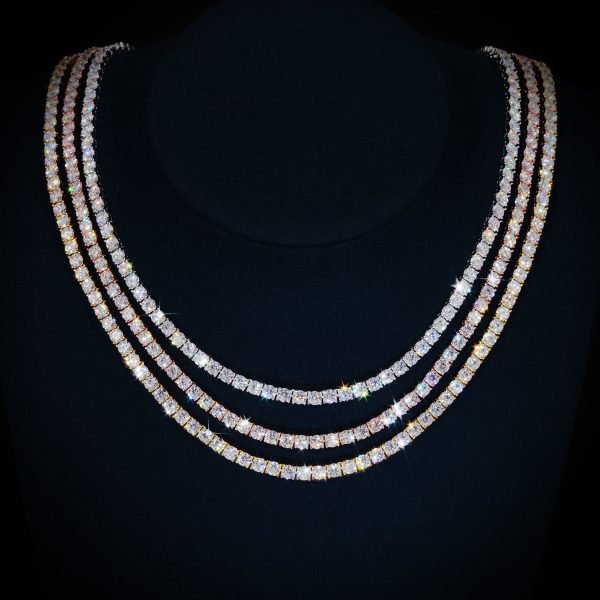4MM Moissanite Tennis Chain 14K Gold - Image 7