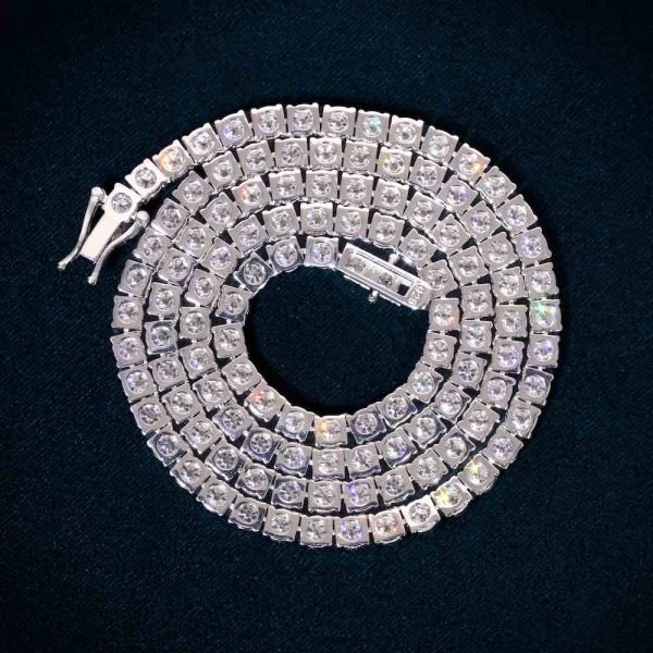 4MM Moissanite Tennis Chain 14K Gold - Image 4