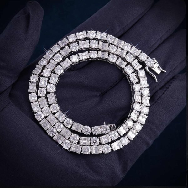 5MM Hybrid Cut Moissanite Tennis Chain 14K Gold - Image 5