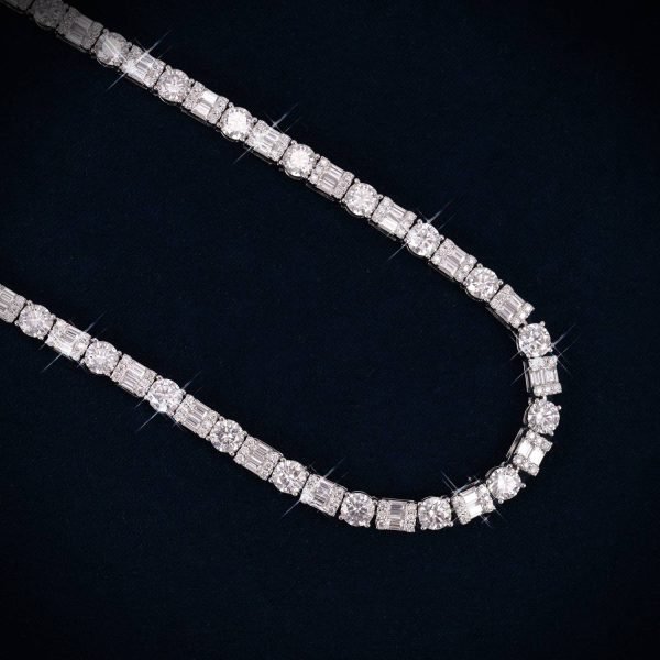 5MM Hybrid Cut Moissanite Tennis Chain 14K Gold - Image 4