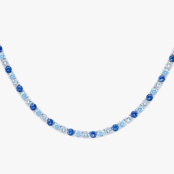 5MM Blue 3 Tone Moissanite Tennis Chain - Image 2