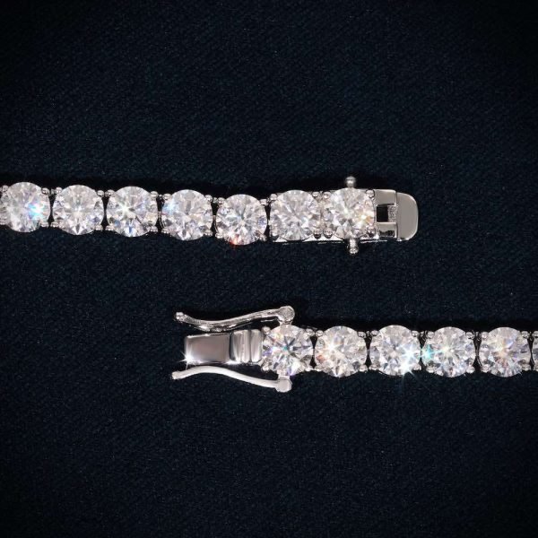 5MM Moissanite Tennis Chain 14K Gold - Image 5