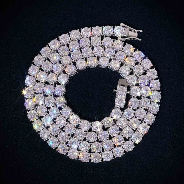 5MM Moissanite Tennis Chain 14K Gold - Image 4