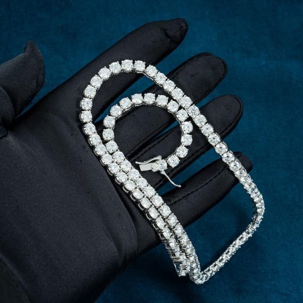 5MM Moissanite Tennis Chain 14K Gold - Image 7