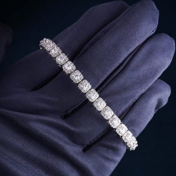 6MM Clustered VVS Tennis Bracelet 14K Gold - Image 4