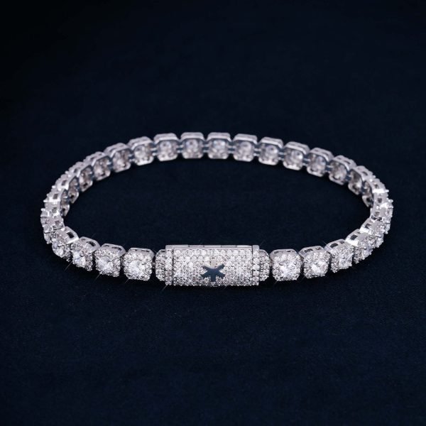 6MM Clustered VVS Tennis Bracelet 14K Gold - Image 2