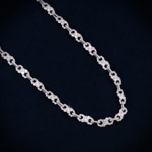 6MM Moissanite Clustered Infinity Link Chain 14K Gold